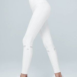 Alo 7/8 HIGH-WAIST MOTO LEGGING, white